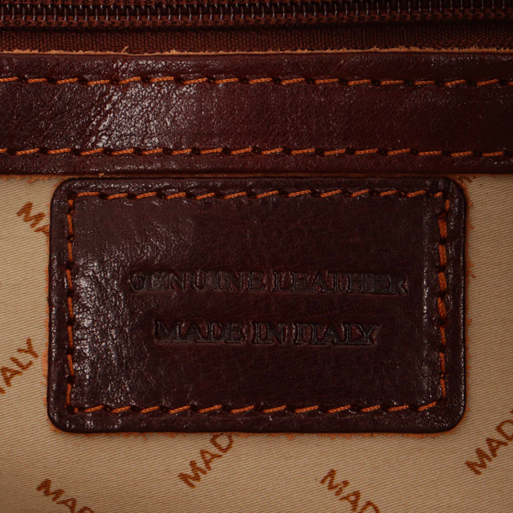 Borsone da Viaggio in Pelle Marrone VIAVERDI Made in Italy Linea Firenze - Image 12