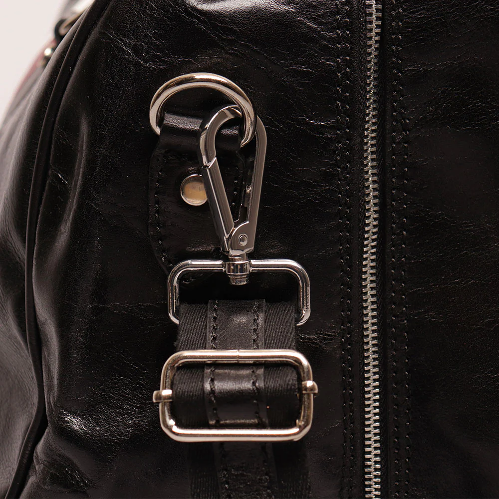 Borsone da Viaggio in Pelle Nero VIAVERDI Made in Italy Linea Firenze - Image 11