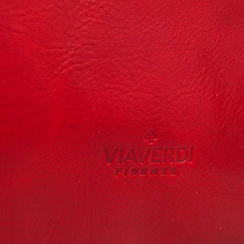 Borsone da Viaggio in Pelle Rosso VIAVERDI Made in Italy Linea Firenze - Image 10