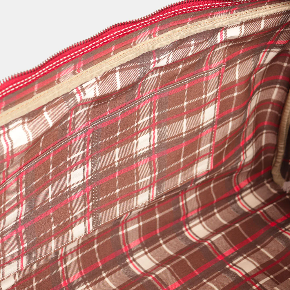 Borsone da Viaggio in Pelle Rosso VIAVERDI Made in Italy Linea Firenze - Image 6