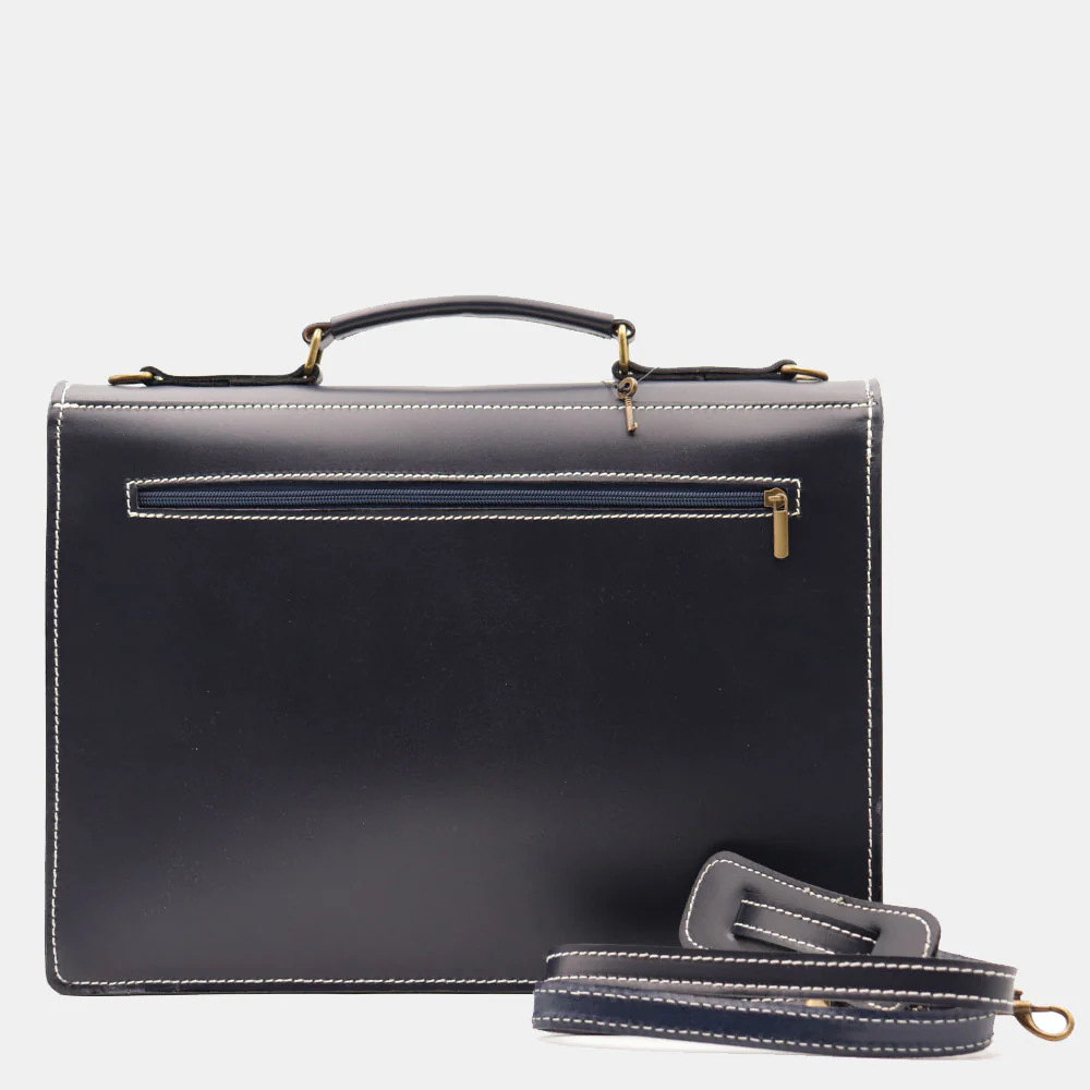 Cartella in Pelle Blu VIAVERDI Made in Italy - 2 Soffietti porta Pc 15.6 - Image 5