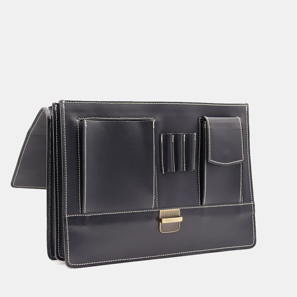 Cartella in Pelle Blu VIAVERDI Made in Italy - 2 Soffietti porta Pc 15.6 - Image 6