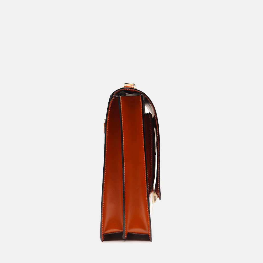 Cartella in Pelle color Cuoio VIAVERDI Made in Italy - 2 Soffietti porta Pc 15.6 - Image 9