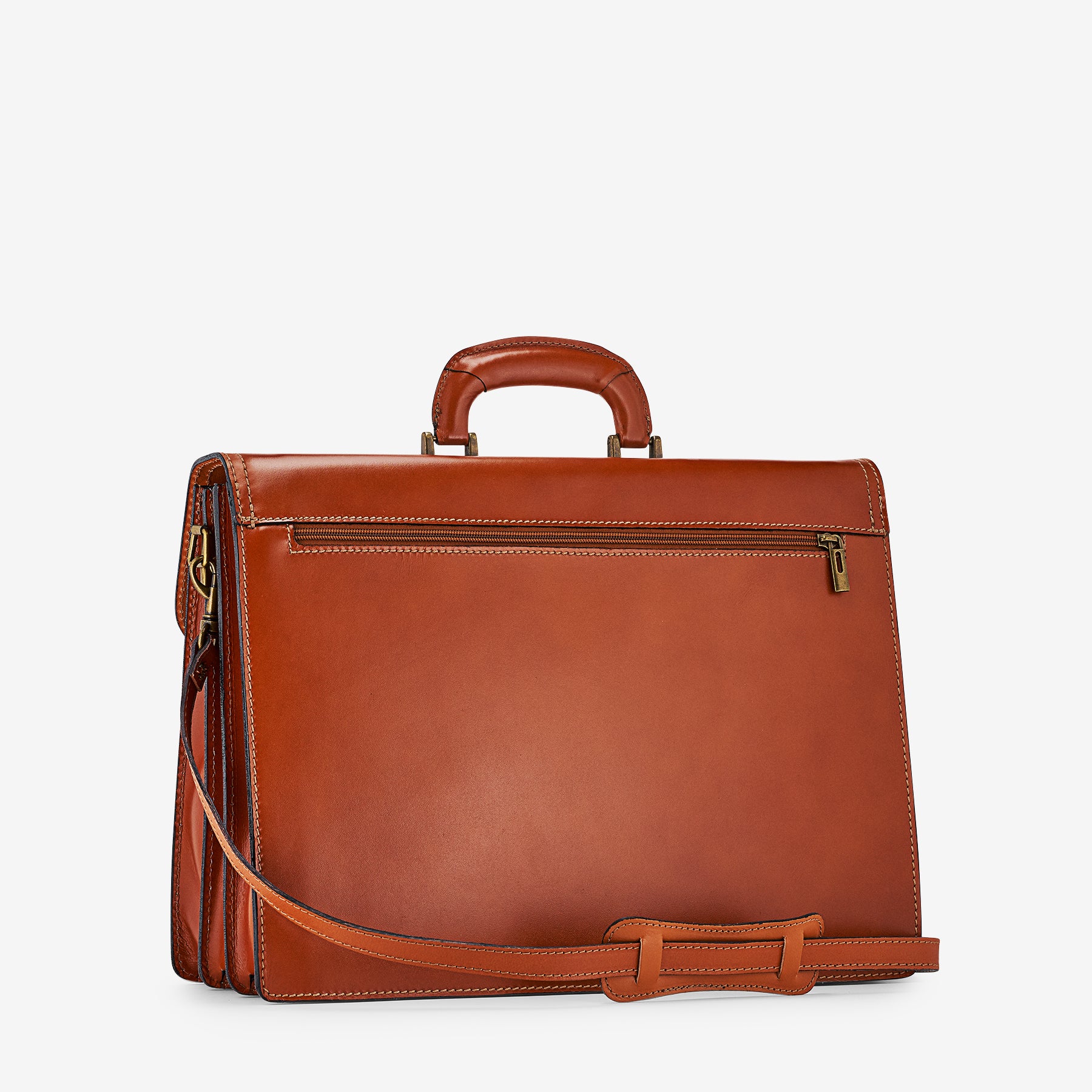 Cartella in Pelle Color Cuoio VIAVERDI Made in Italy - 3 Soffietti Pc 15.6 - Image 3