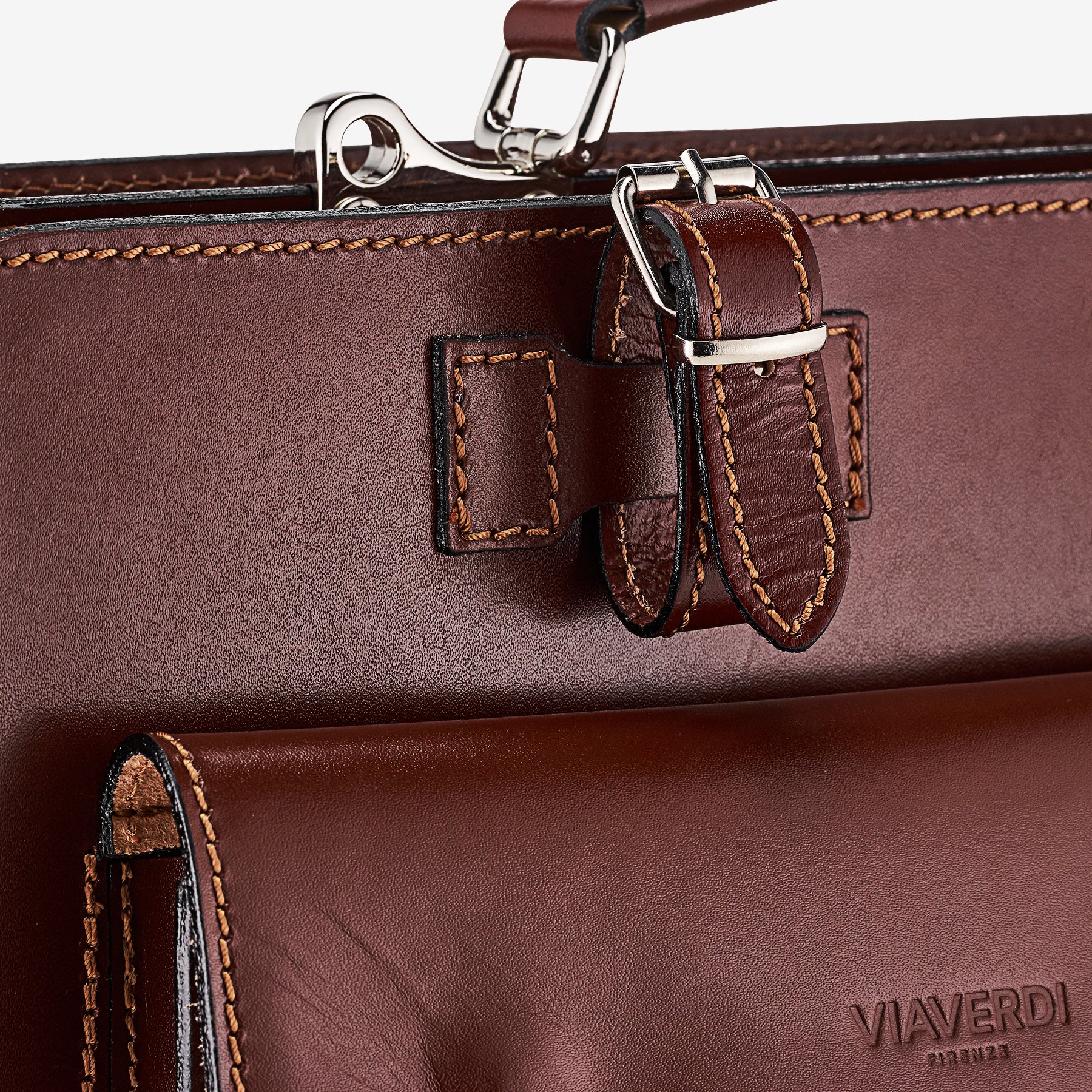 Borsa da Lavoro in Pelle Marrone VIAVERDI Made in Italy - Porta Ombrelli e Pc 15.6 - Image 4