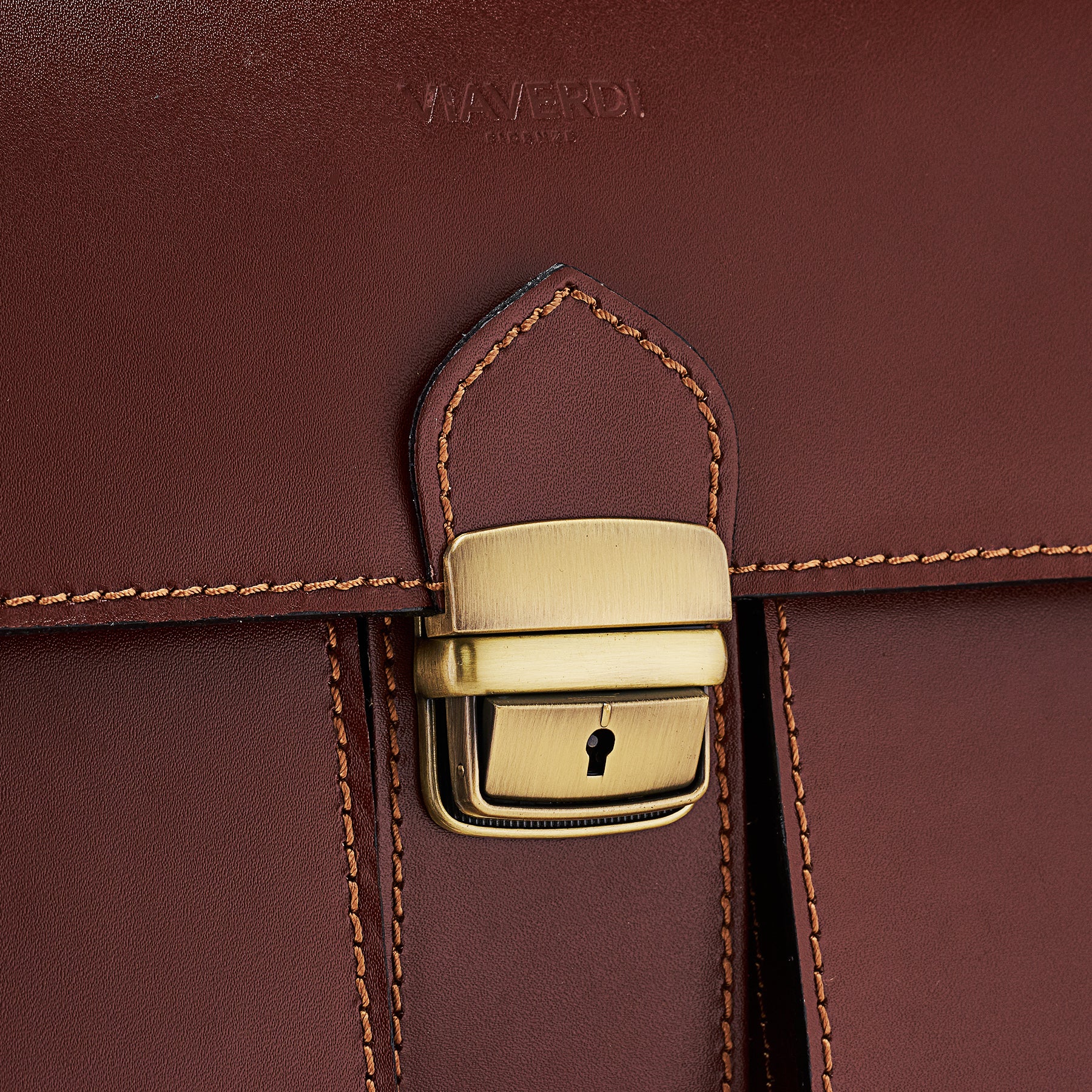 Cartella in Pelle Marrone VIAVERDI Made in Italy - 3 Soffietti Pc 15.6 - Image 4