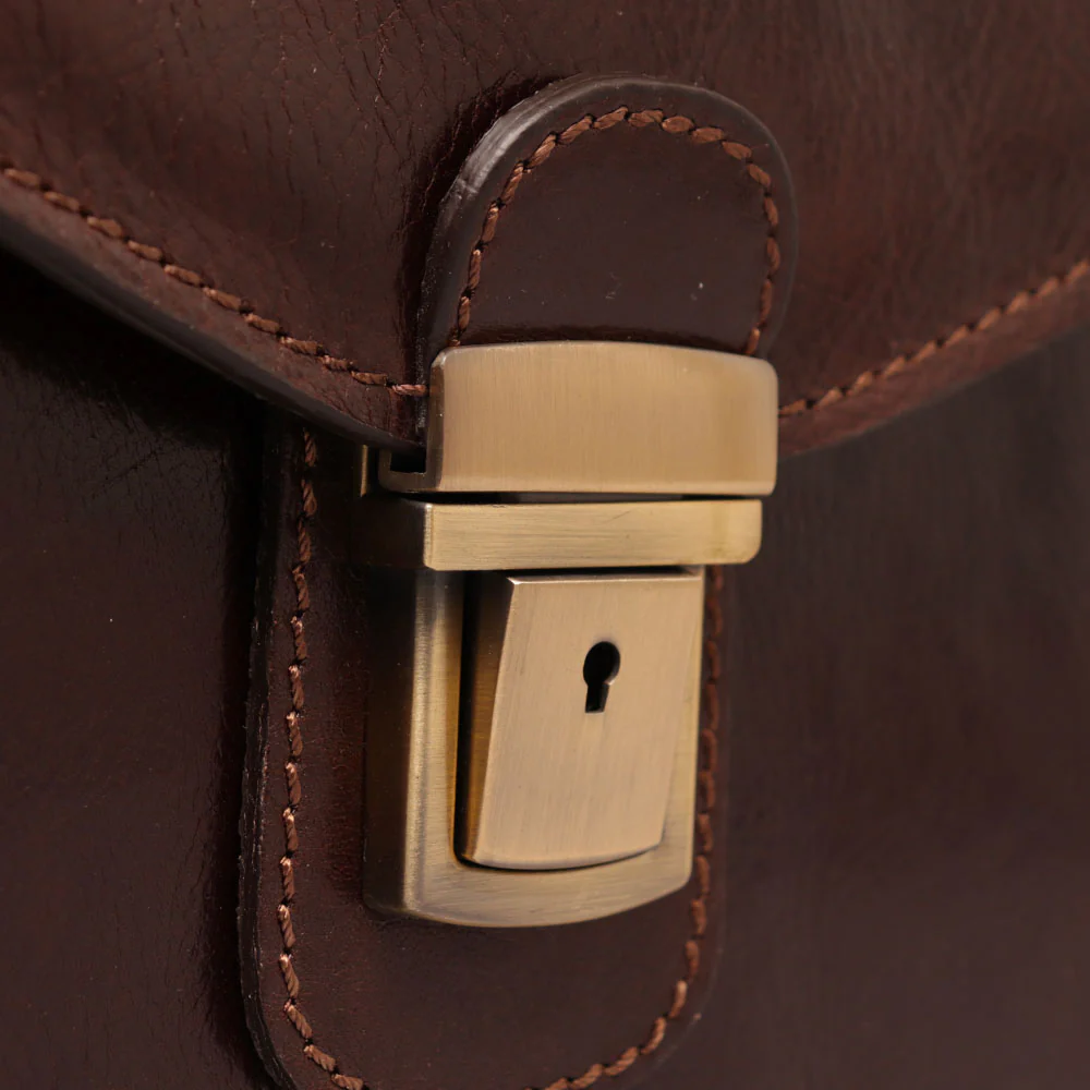 Cartella in Pelle Marrone VIAVERDI Made in Italy Linea Firenze a 3 Soffietti Pc 15.6 - Image 8