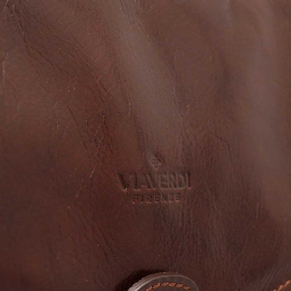 Cartella in Pelle Marrone VIAVERDI Made in Italy Linea Firenze a 3 Soffietti Pc 15.6 - Image 9