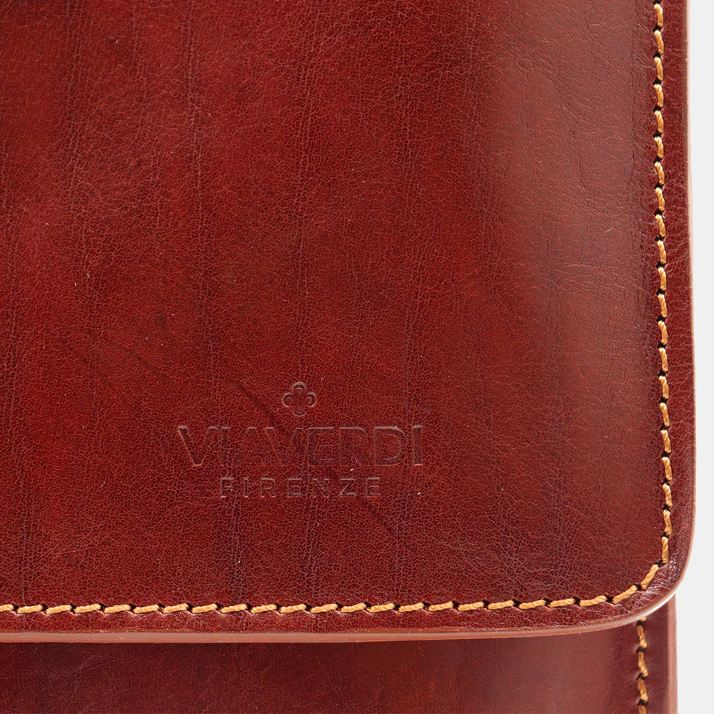 Cartella in Pelle Marrone VIAVERDI Made in Italy Linea Firenze a 3 Soffietti Pc 15.6 - Image 10