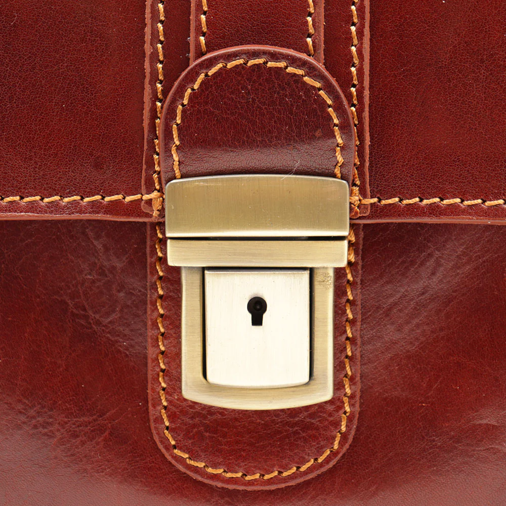 Cartella in Pelle Marrone VIAVERDI Made in Italy Linea Firenze a 3 Soffietti Pc 15.6 - Image 11