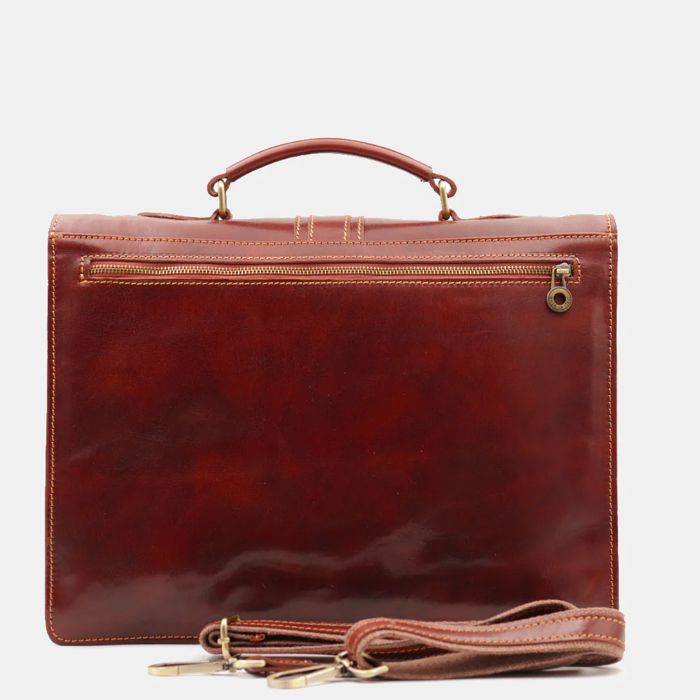 Cartella in Pelle Marrone VIAVERDI Made in Italy Linea Firenze a 3 Soffietti Pc 15.6 - Image 5