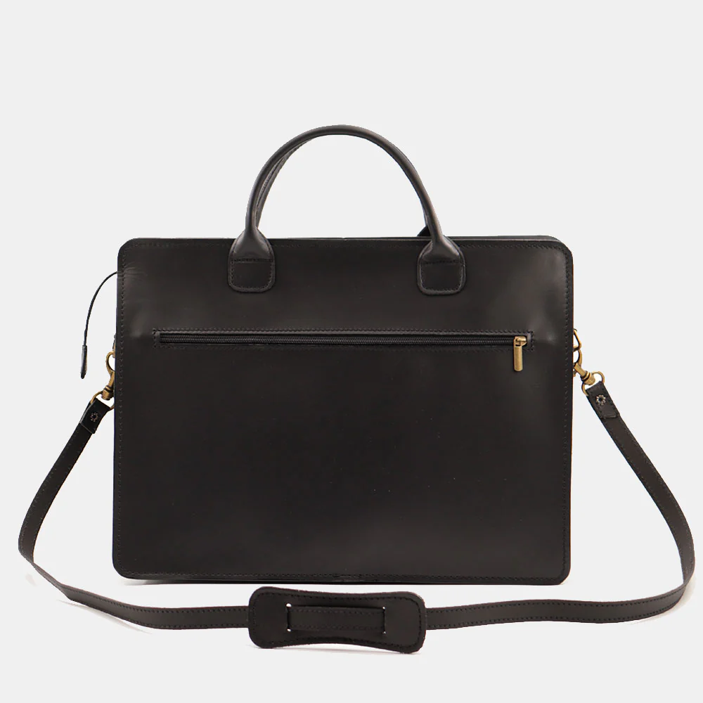 Cartella in Pelle Nera Doppio Manico VIAVERDI Made in Italy - 3 Soffietti Pc 15.6 - Image 4