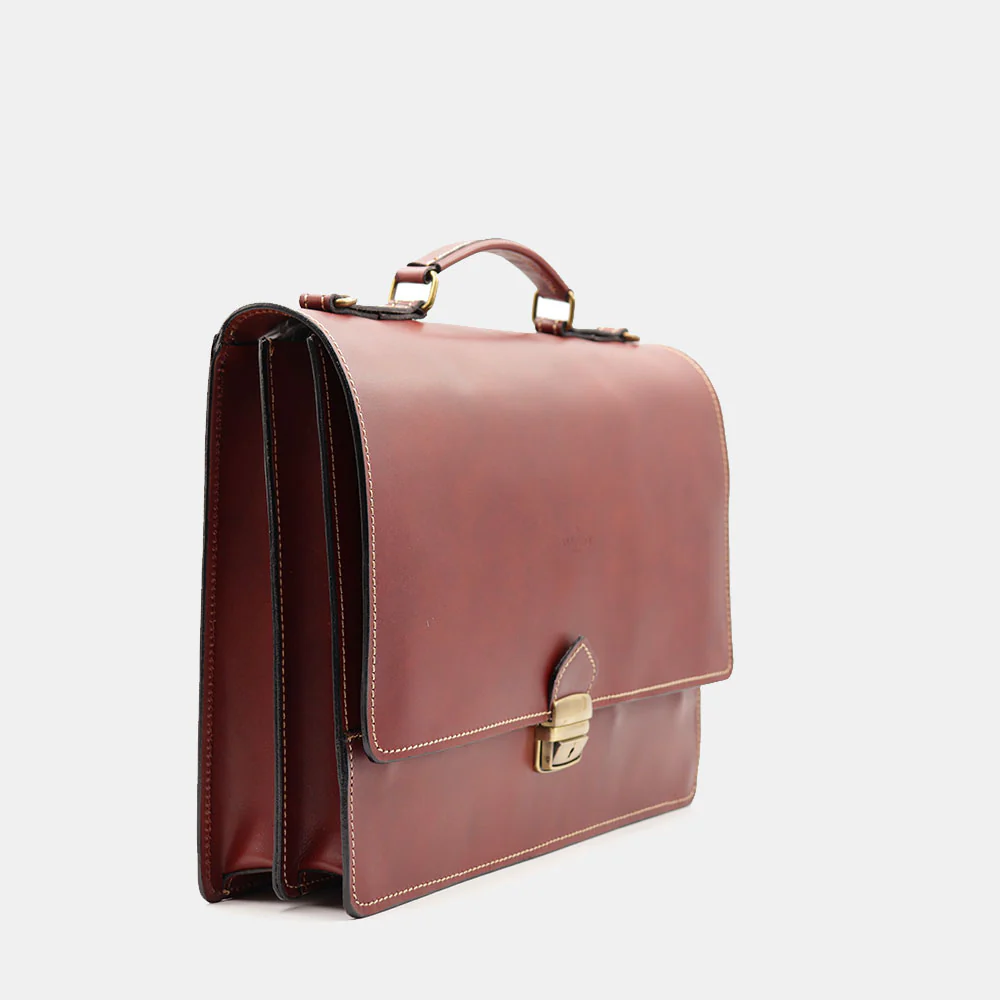 Cartella in Pelle Marrone VIAVERDI Made in Italy - 2 Soffietti porta Pc 15.6 - Image 4