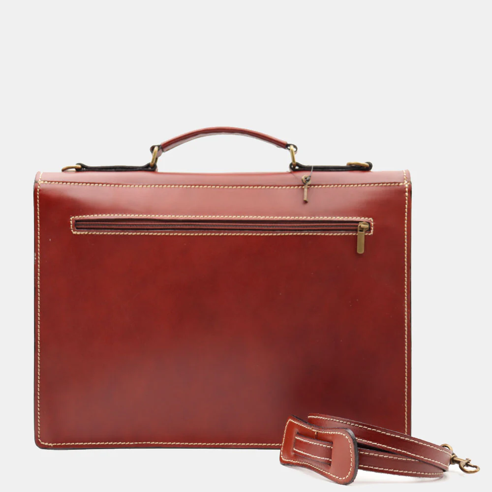 Cartella in Pelle Marrone VIAVERDI Made in Italy - 2 Soffietti porta Pc 15.6 - Image 6
