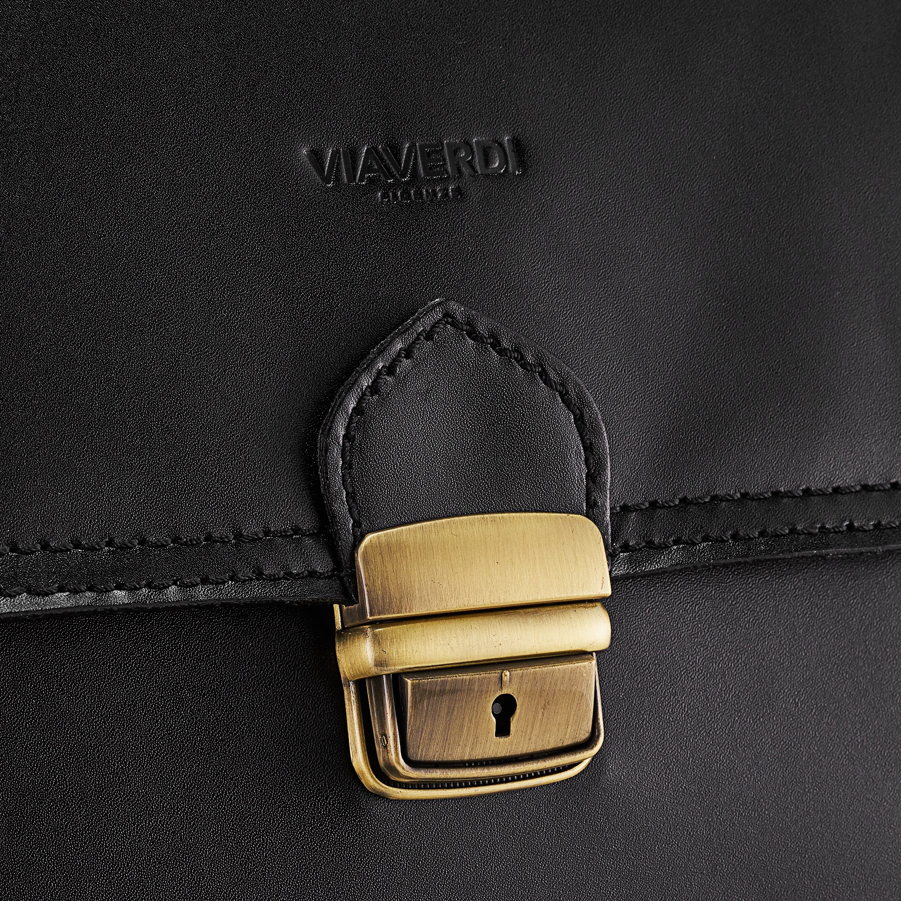 Cartella in Pelle Nera VIAVERDI Made in Italy - 3 Soffietti Pc 15.6 - Image 4