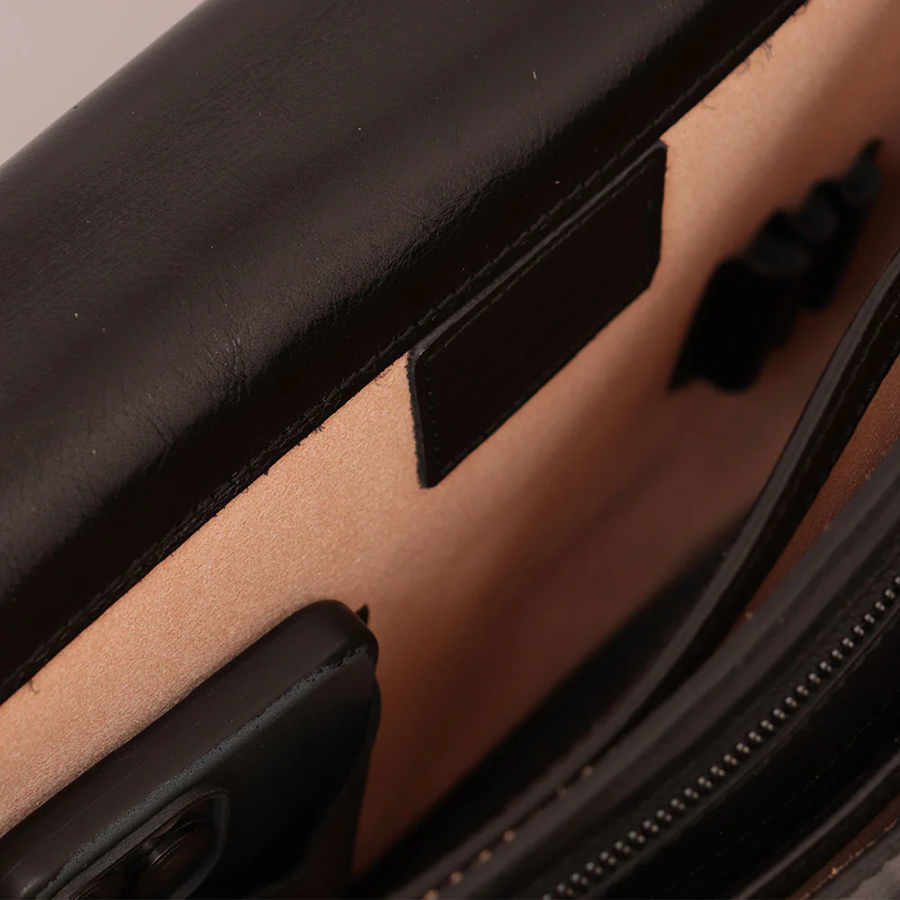 Cartella in Pelle Nera VIAVERDI Made in Italy Linea Firenze a 3 Soffietti Pc 15.6 - Image 5
