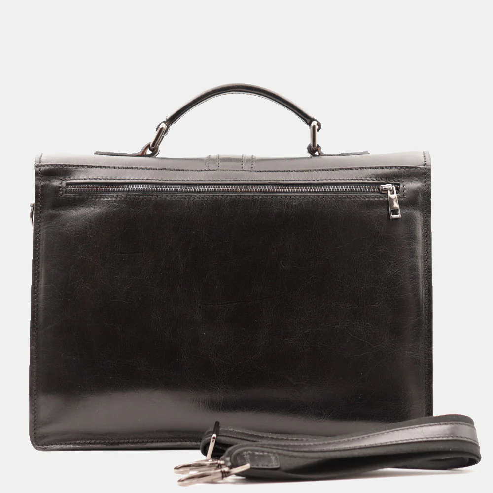 Cartella in Pelle Nera VIAVERDI Made in Italy Linea Firenze a 3 Soffietti Pc 15.6 - Image 5