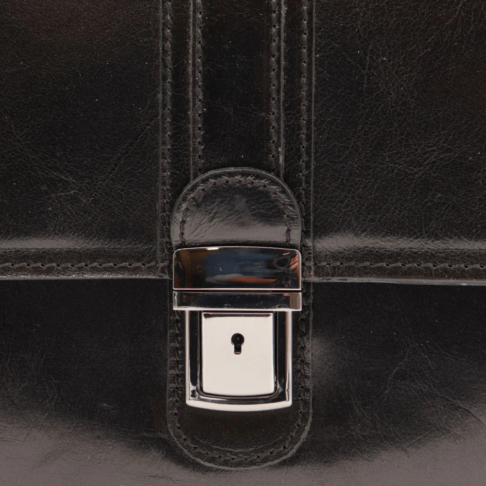 Cartella in Pelle Nera VIAVERDI Made in Italy Linea Firenze a 3 Soffietti Pc 15.6 - Image 9