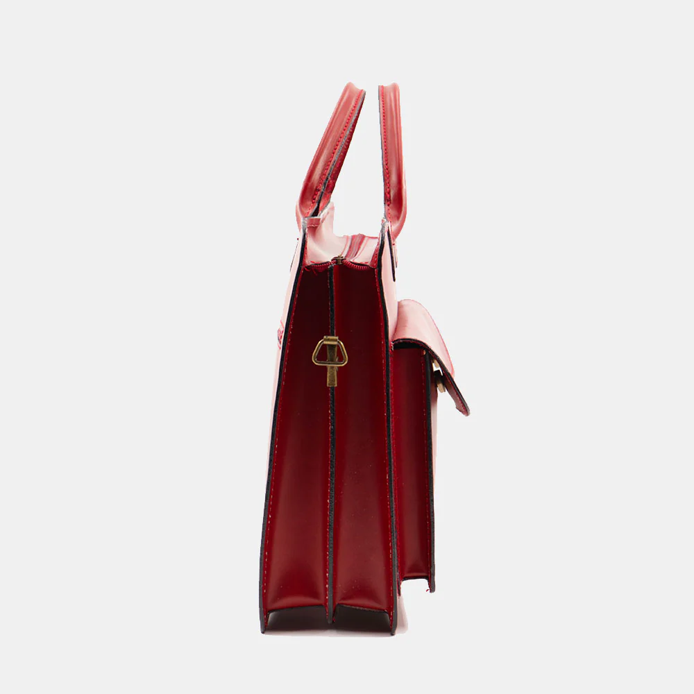 Cartella in Pelle Rossa Doppio Manico VIAVERDI Made in Italy - 3 Soffietti Pc 15.6 - Image 5