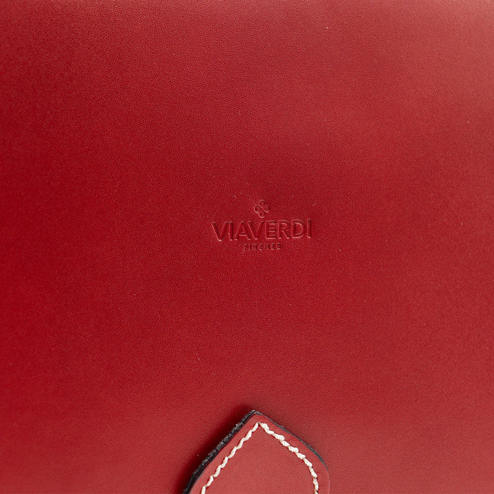 Cartella in Pelle Rossa VIAVERDI Made in Italy - 2 Soffietti porta Pc 15.6 - Image 9