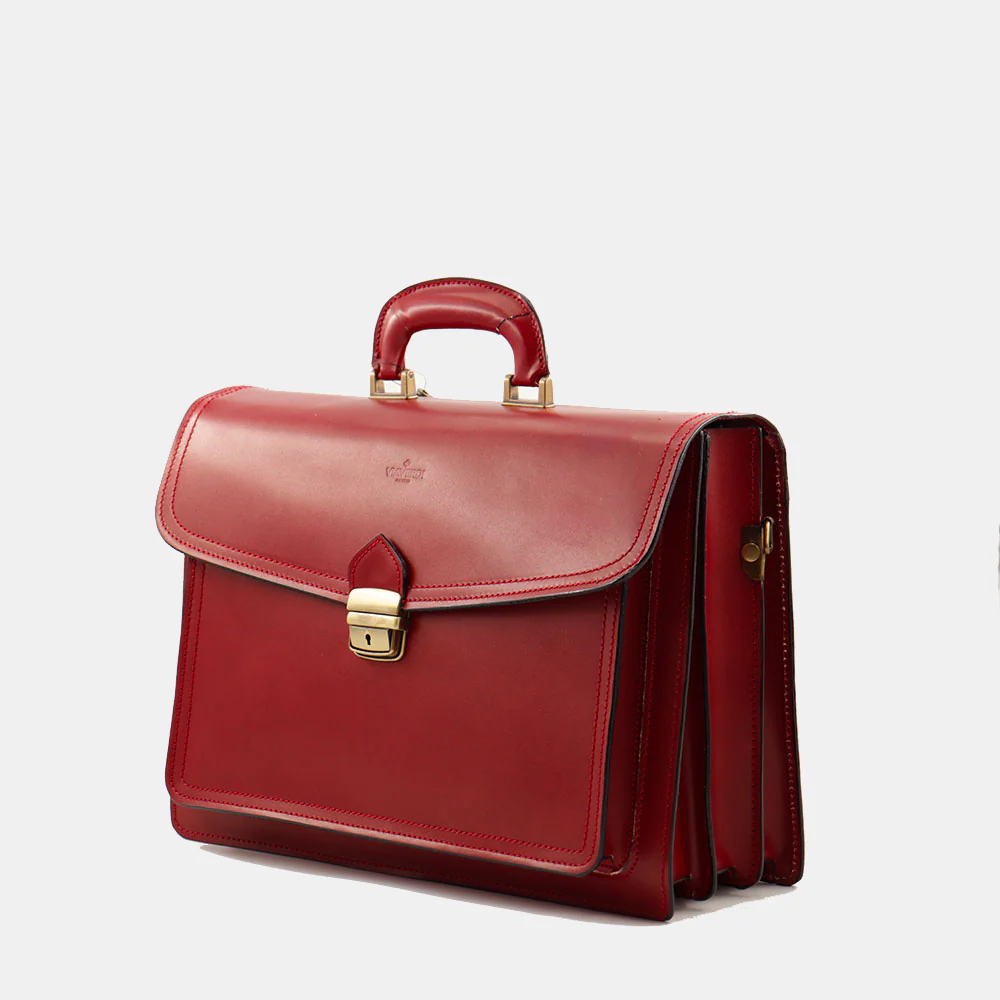 Cartella in Pelle Rossa VIAVERDI Made in Italy - 3 Soffietti Pc 15.6 - Image 3