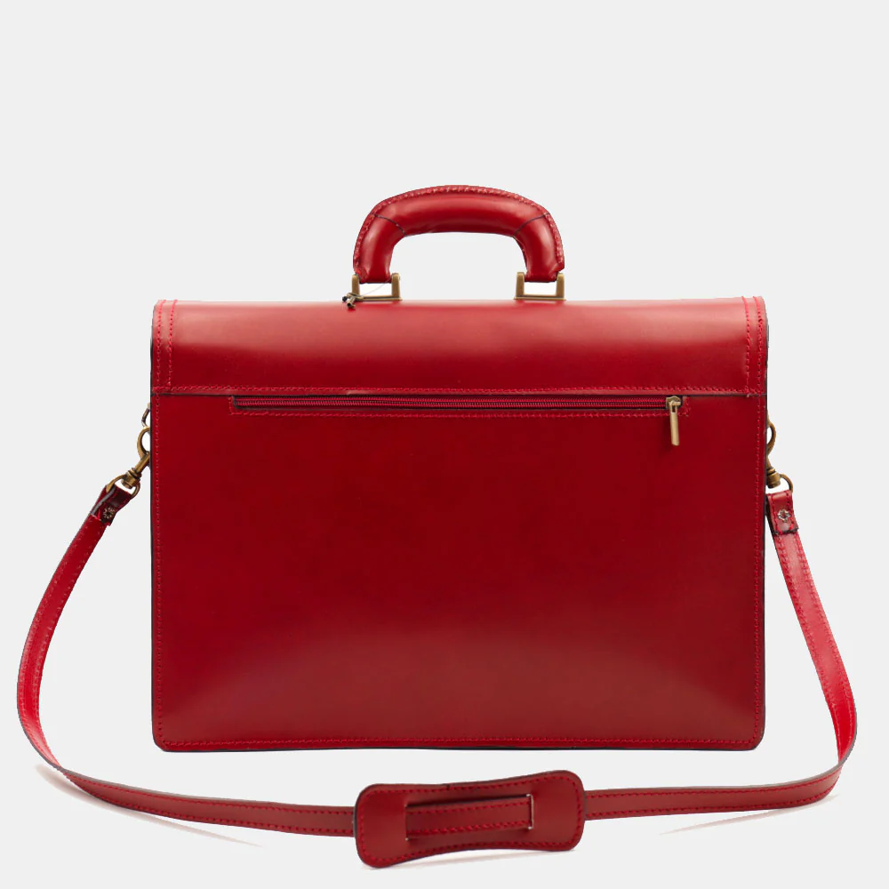 Cartella in Pelle Rossa VIAVERDI Made in Italy - 3 Soffietti Pc 15.6 - Image 6