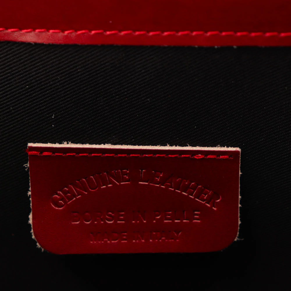 Cartella in Pelle Rossa VIAVERDI Made in Italy - 3 Soffietti Pc 15.6 - Image 9