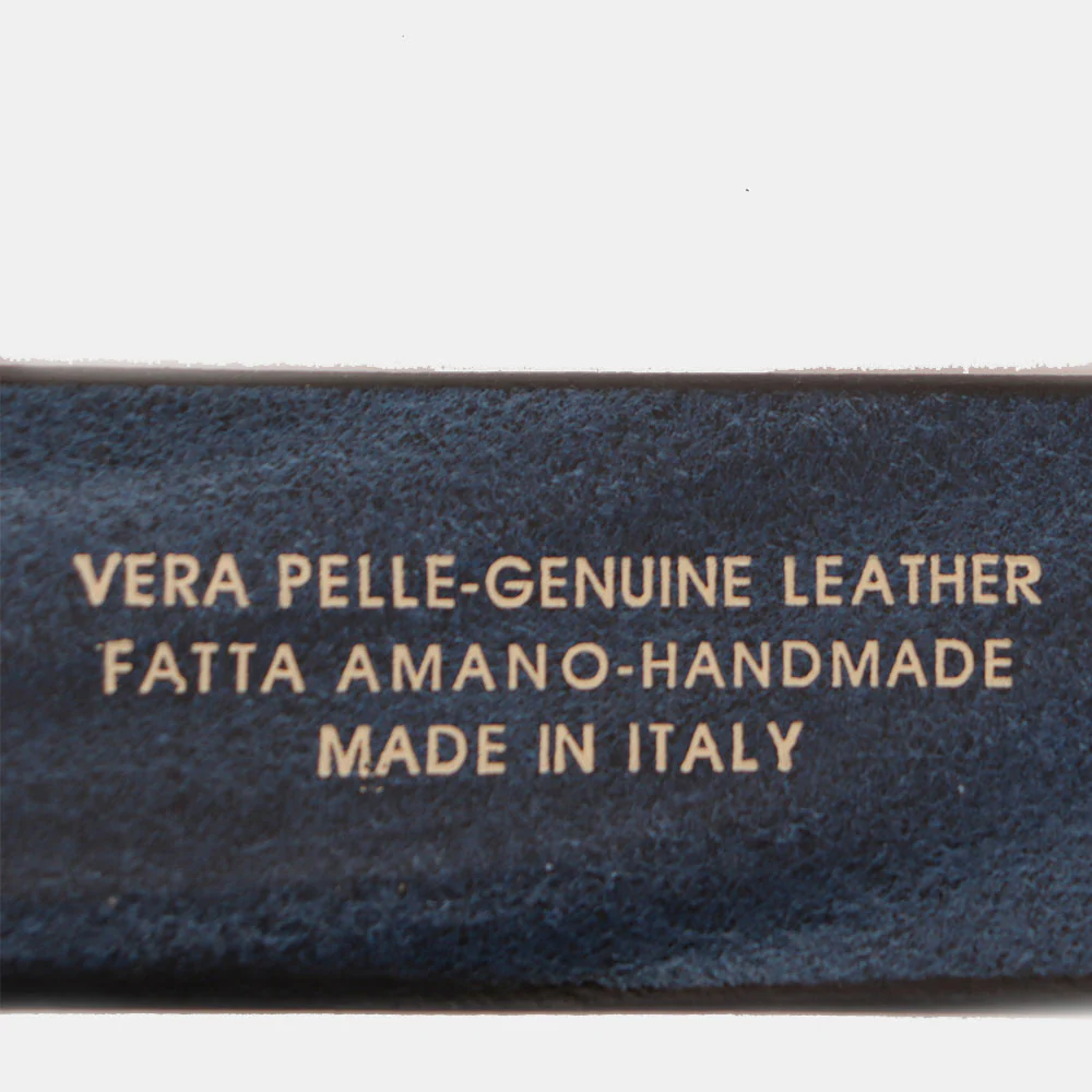 Cintura Uomo in Cuoio Blu VIAVERDI Made in Italy linea Firenze - Image 6