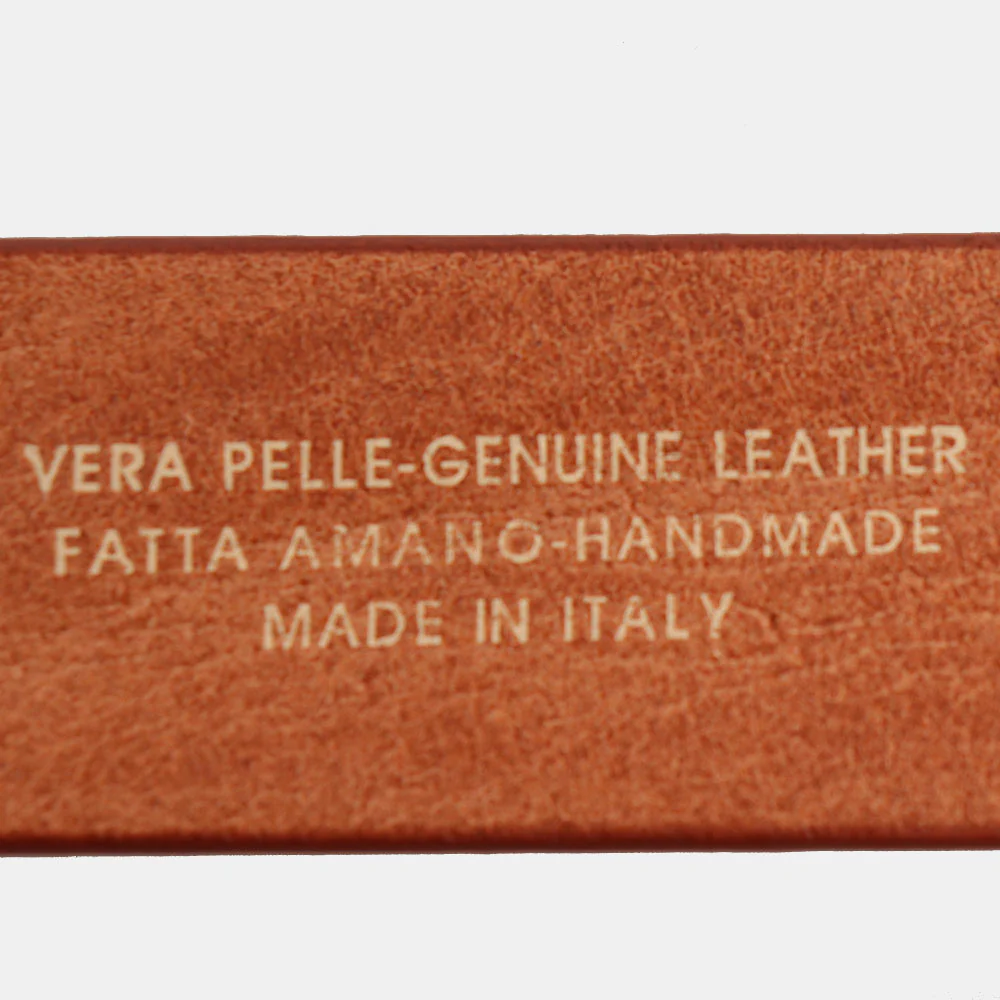 Cintura Uomo in Cuoio Marrone Chiaro VIAVERDI Made in Italy linea Firenze - Image 7