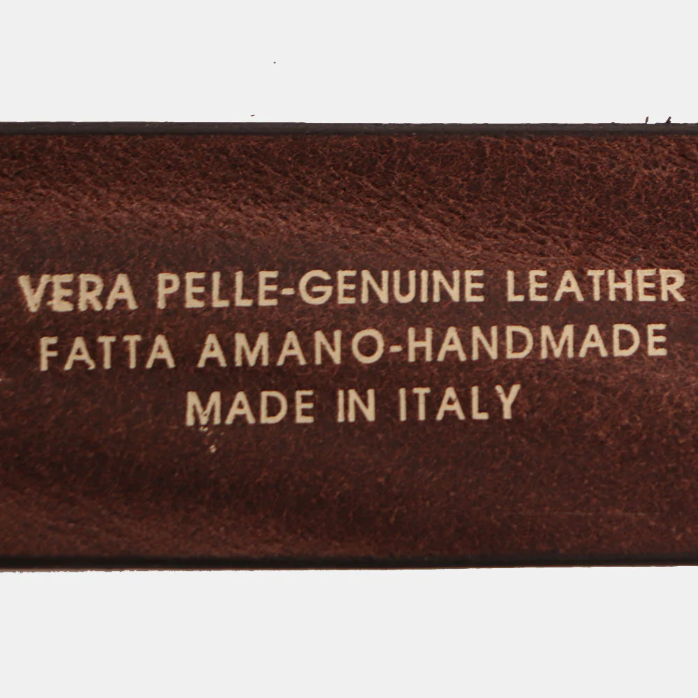 Cintura Uomo in Cuoio Marrone Scuro VIAVERDI Made in Italy linea Firenze - Image 7