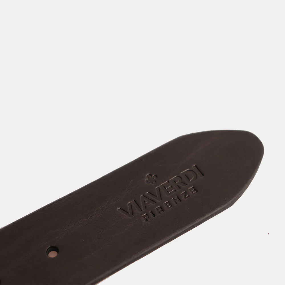 Cintura Uomo in Cuoio Nero VIAVERDI Made in Italy linea Firenze - Image 5