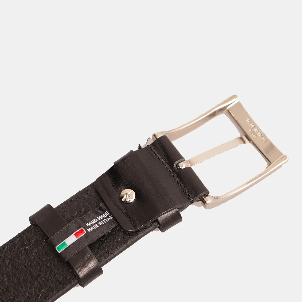 Cintura Uomo in Cuoio Nero VIAVERDI Made in Italy linea Firenze - Image 6