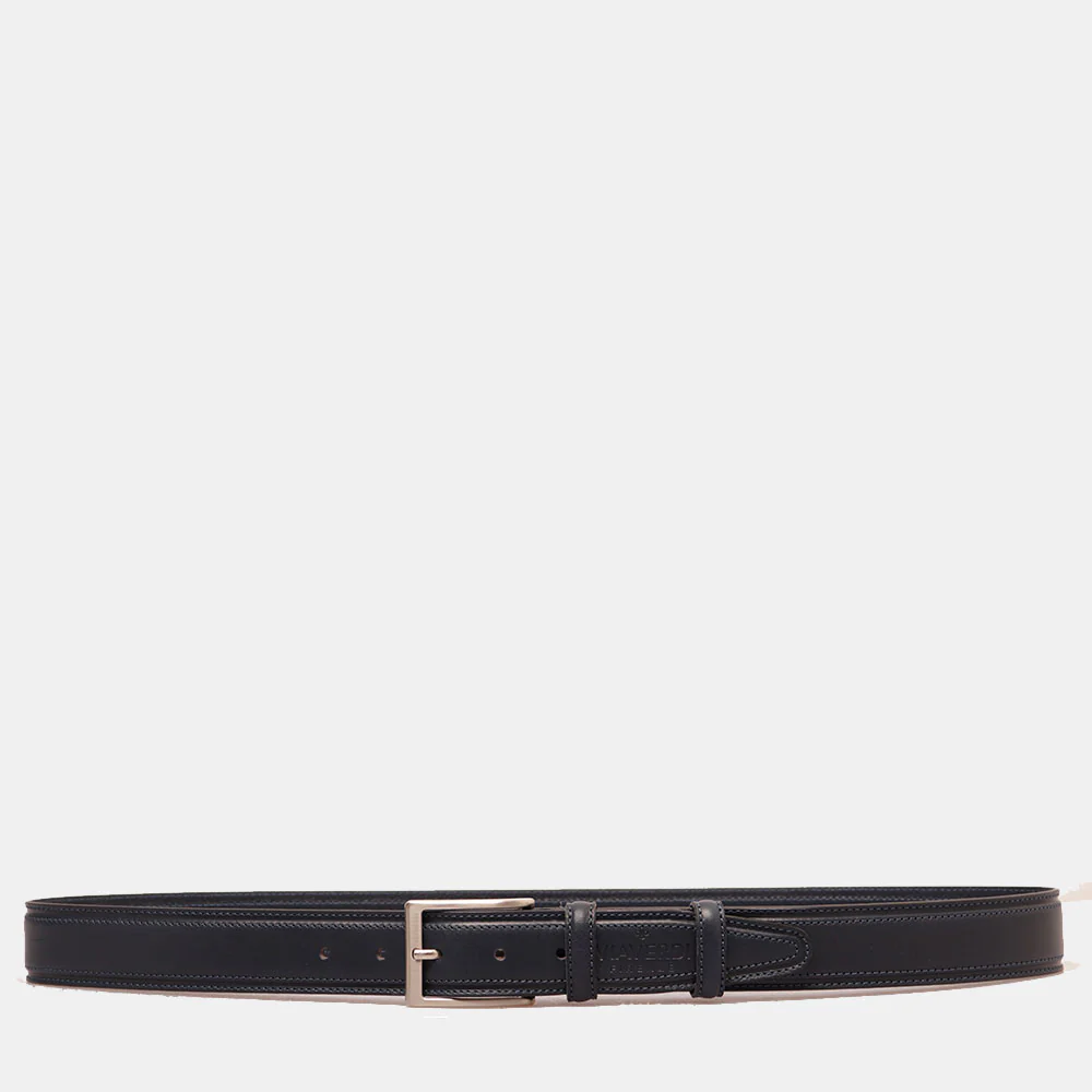 Cintura Uomo in Pelle Blu VIAVERDI Made in Italy linea Firenze - Image 3