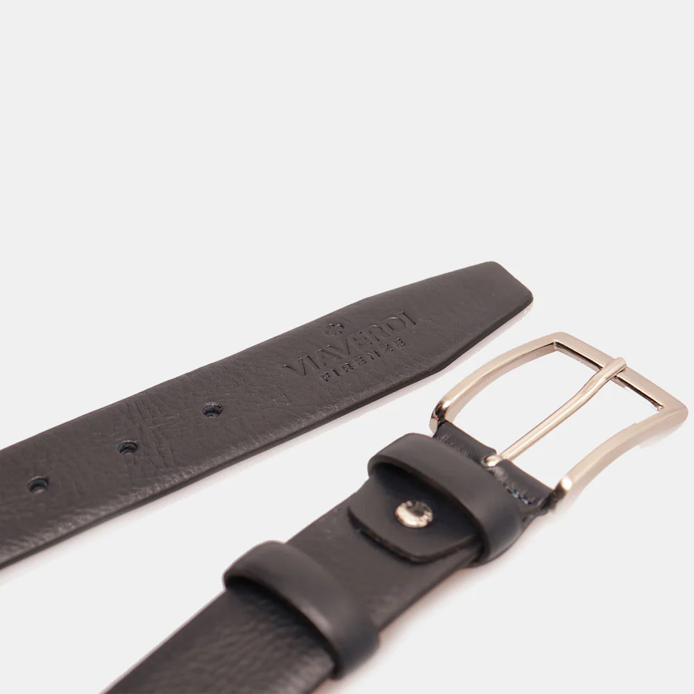 Cintura Uomo in Pelle Blu VIAVERDI Made in Italy linea Firenze - Image 5