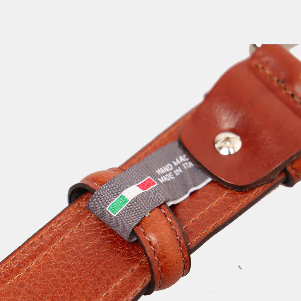 Cintura Uomo in Pelle Marrone VIAVERDI Made in Italy linea Firenze - Image 6