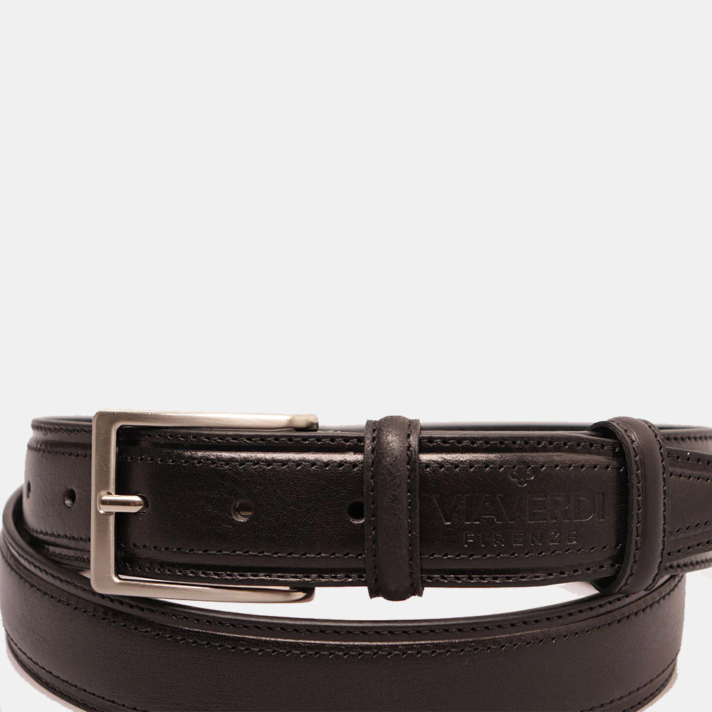 Cintura Uomo in Pelle Nera VIAVERDI Made in Italy linea Firenze - Image 4