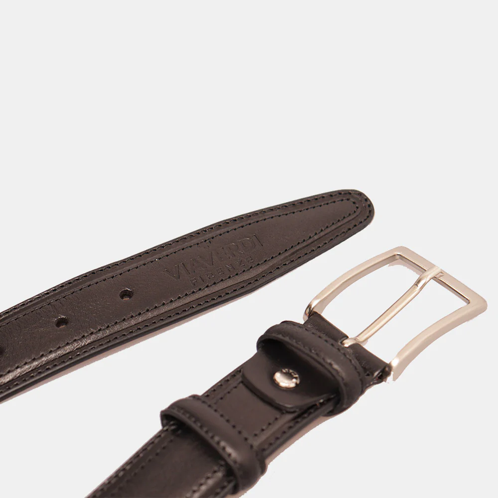 Cintura Uomo in Pelle Nera VIAVERDI Made in Italy linea Firenze - Image 5