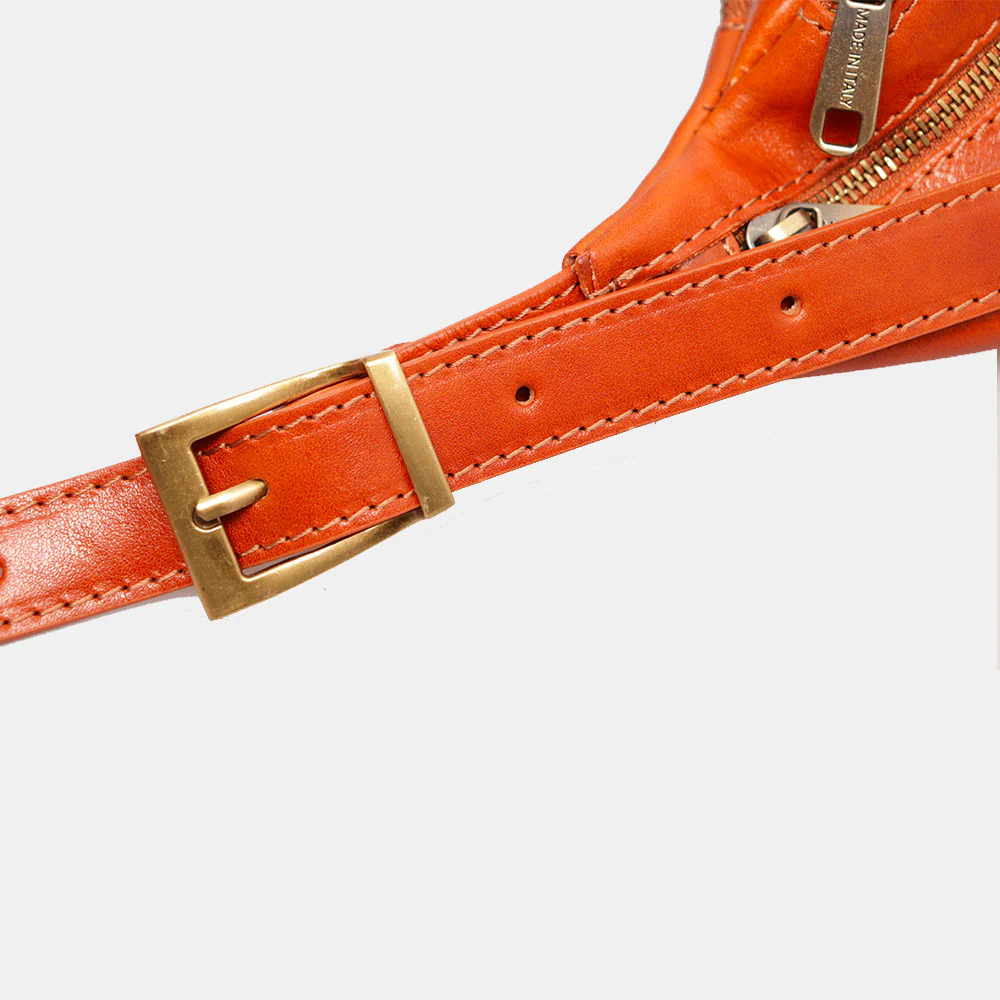 Marsupio in Pelle color Cuoio VIAVERDI Made in Italy linea Firenze - Image 10