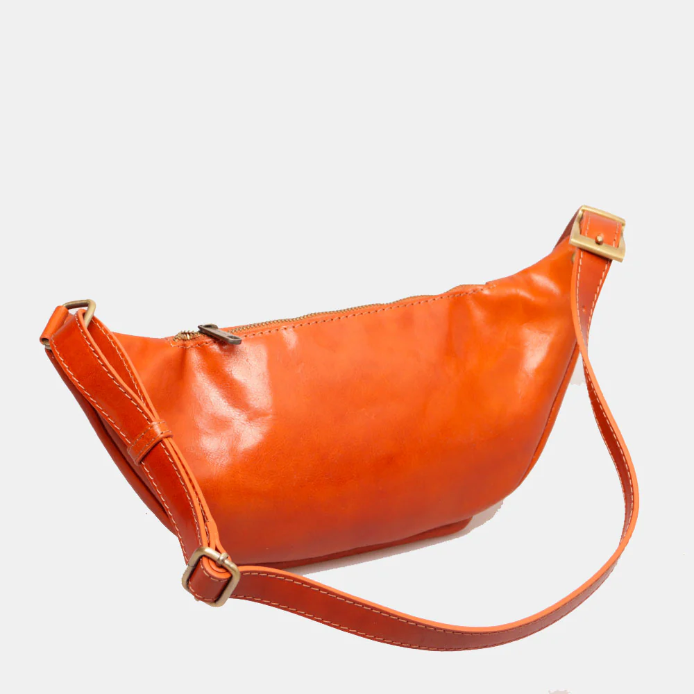 Marsupio in Pelle color Cuoio VIAVERDI Made in Italy linea Firenze - Image 4