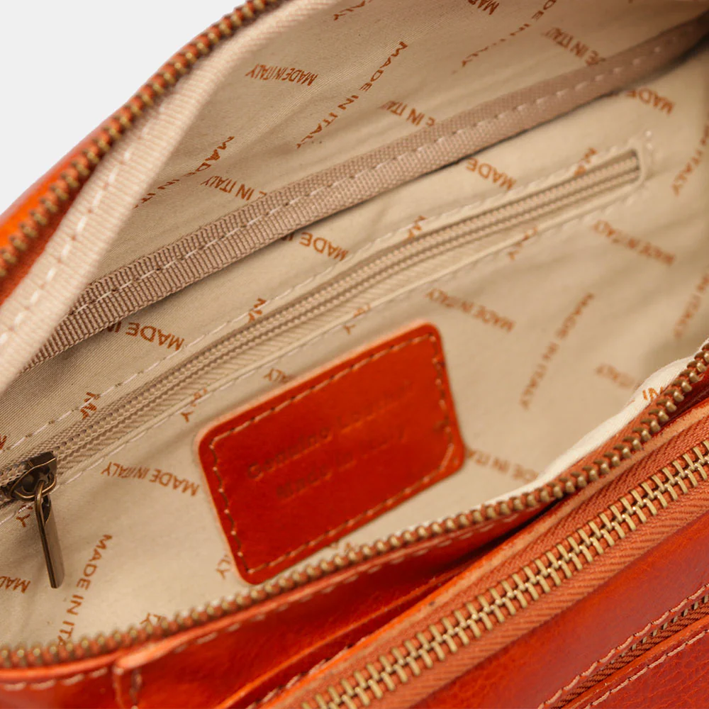 Marsupio in Pelle color Cuoio VIAVERDI Made in Italy linea Firenze - Image 5