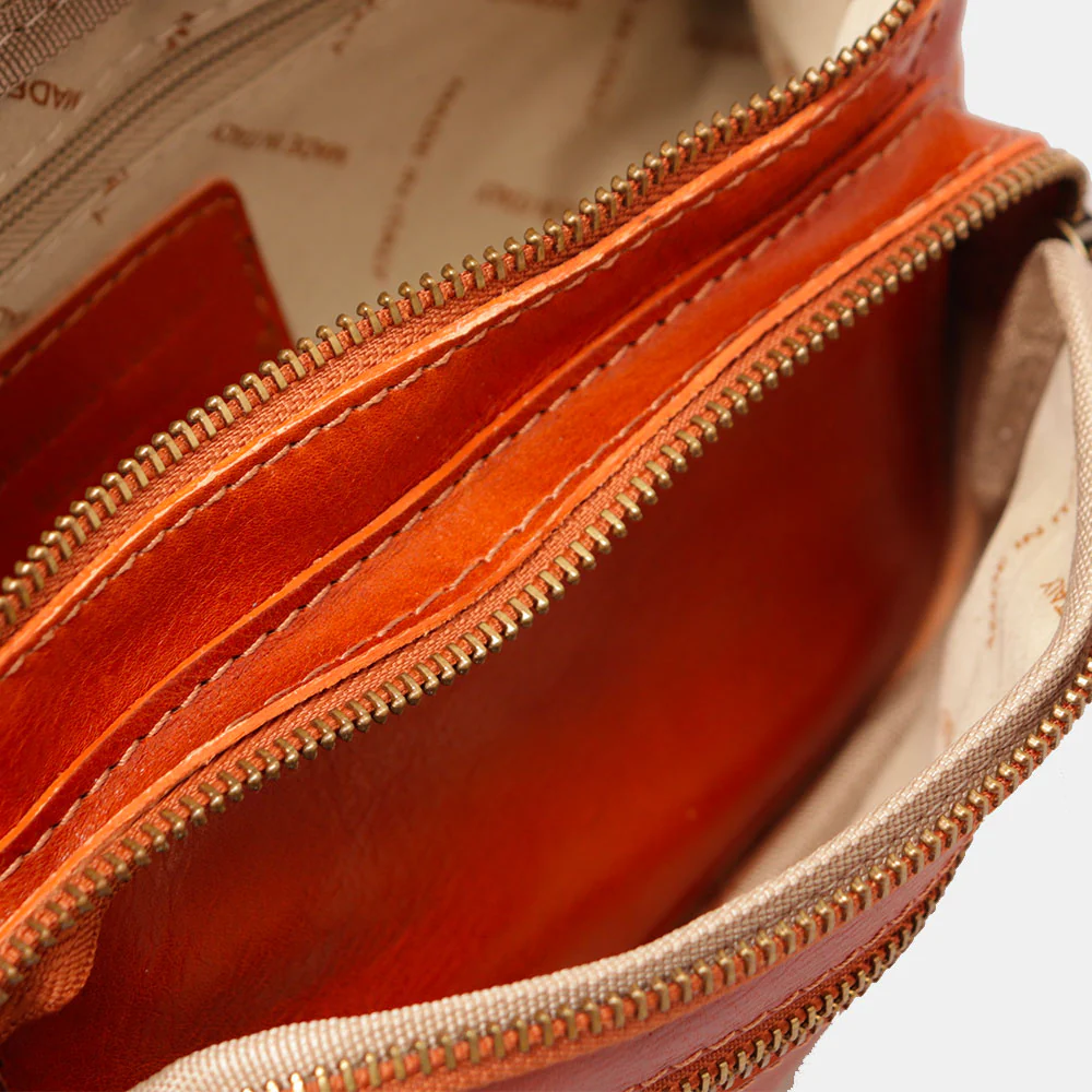 Marsupio in Pelle color Cuoio VIAVERDI Made in Italy linea Firenze - Image 6