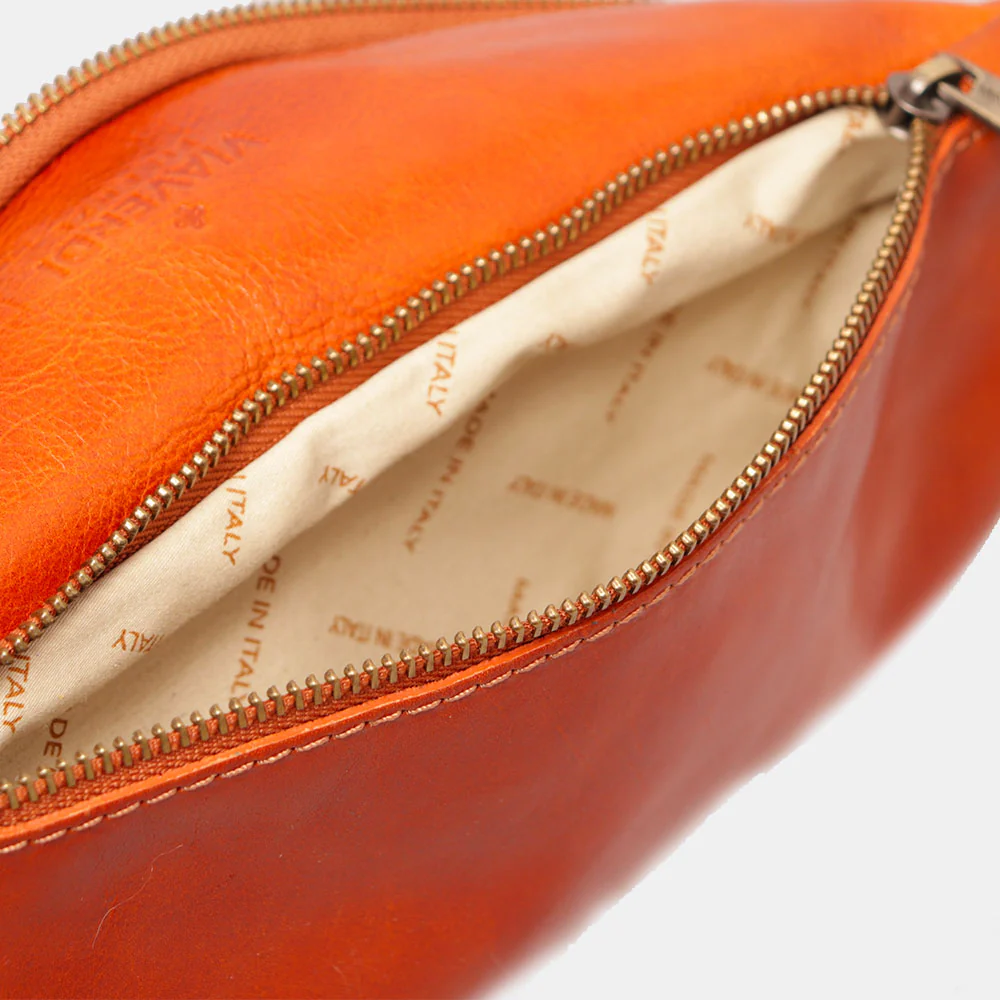 Marsupio in Pelle color Cuoio VIAVERDI Made in Italy linea Firenze - Image 7