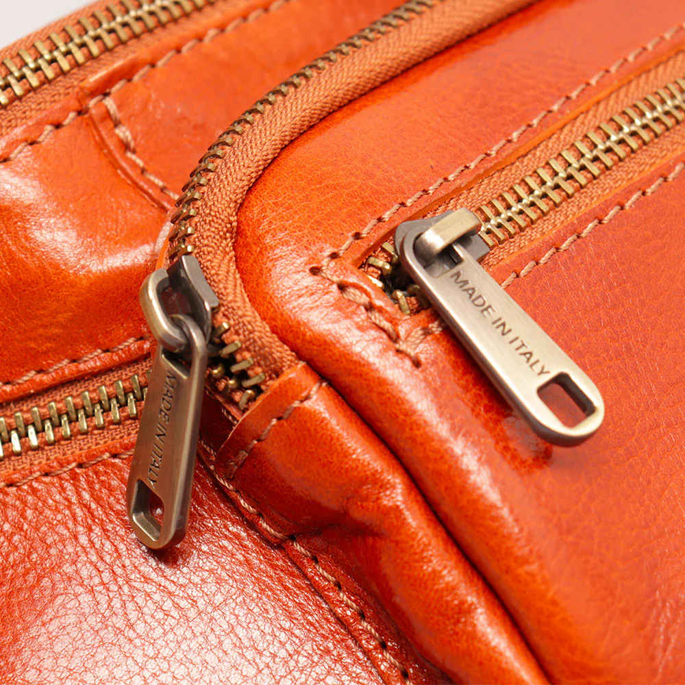 Marsupio in Pelle color Cuoio VIAVERDI Made in Italy linea Firenze - Image 9