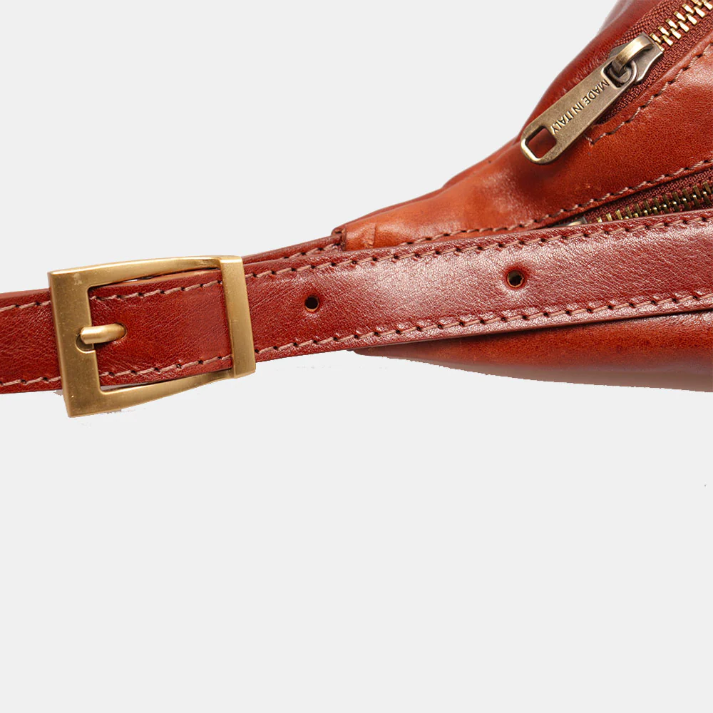 Marsupio in Pelle Marrone VIAVERDI Made in Italy linea Firenze - Image 10