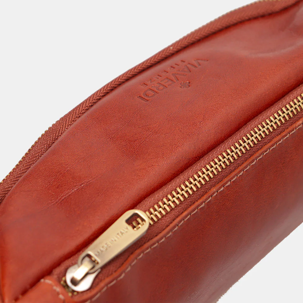 Marsupio in Pelle Marrone VIAVERDI Made in Italy linea Firenze - Image 7