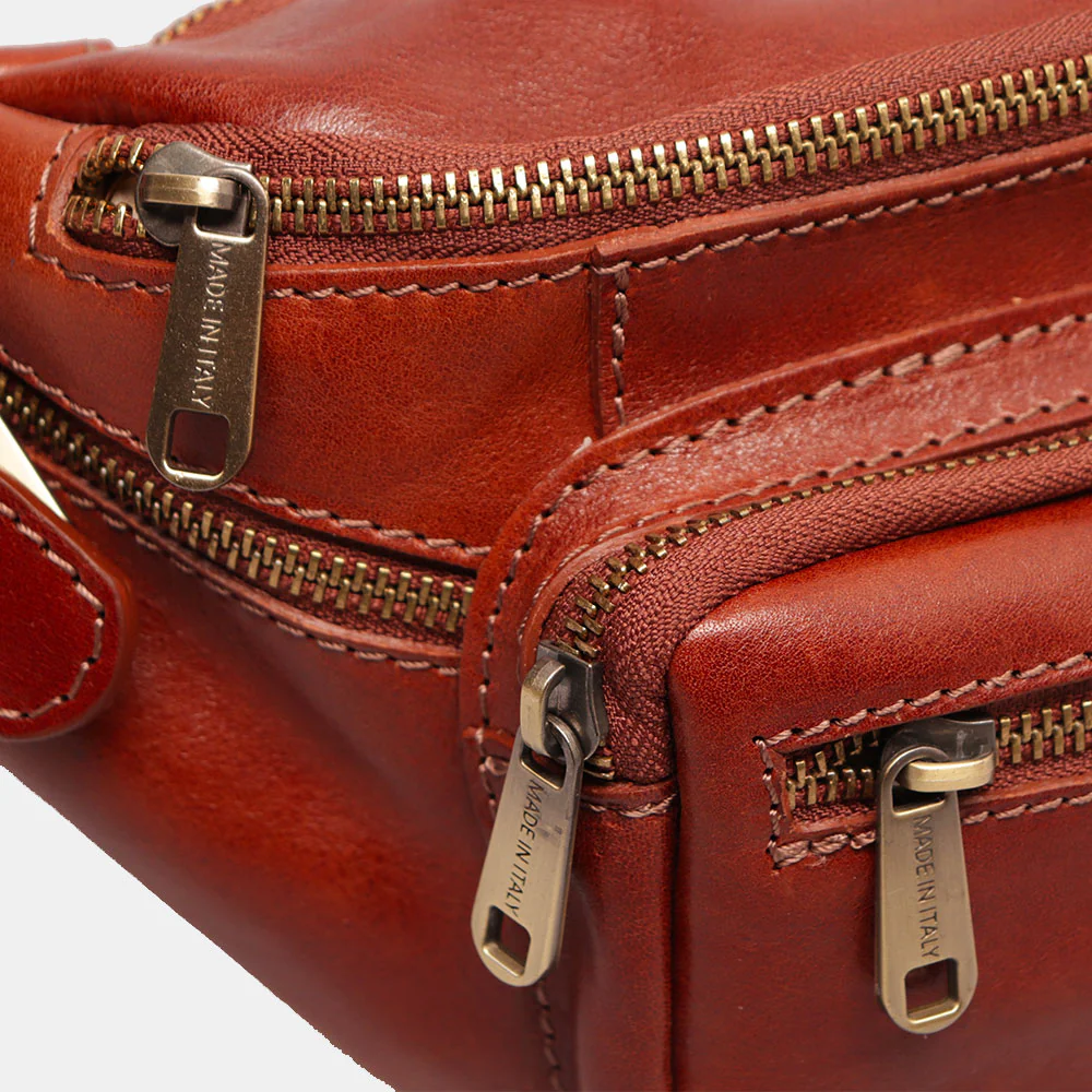 Marsupio in Pelle Marrone VIAVERDI Made in Italy linea Firenze - Image 8