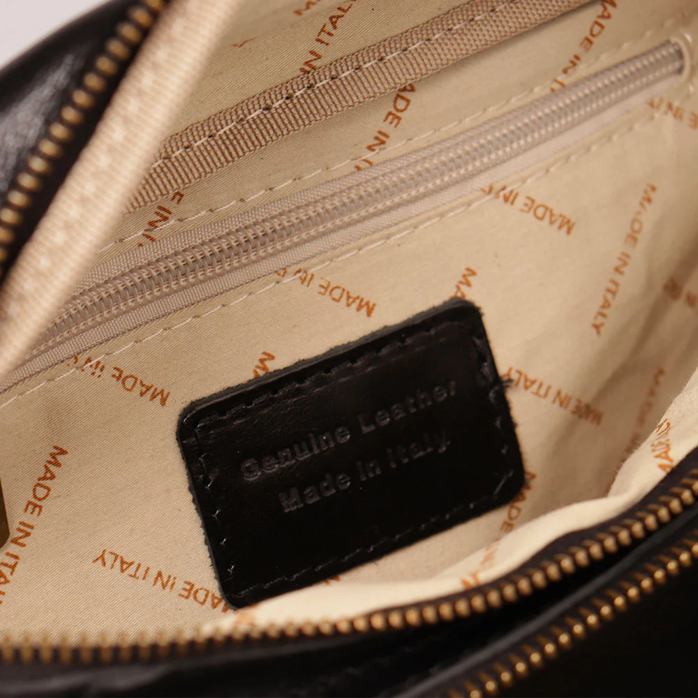Marsupio in Pelle Nero VIAVERDI Made in Italy linea Firenze - Image 4