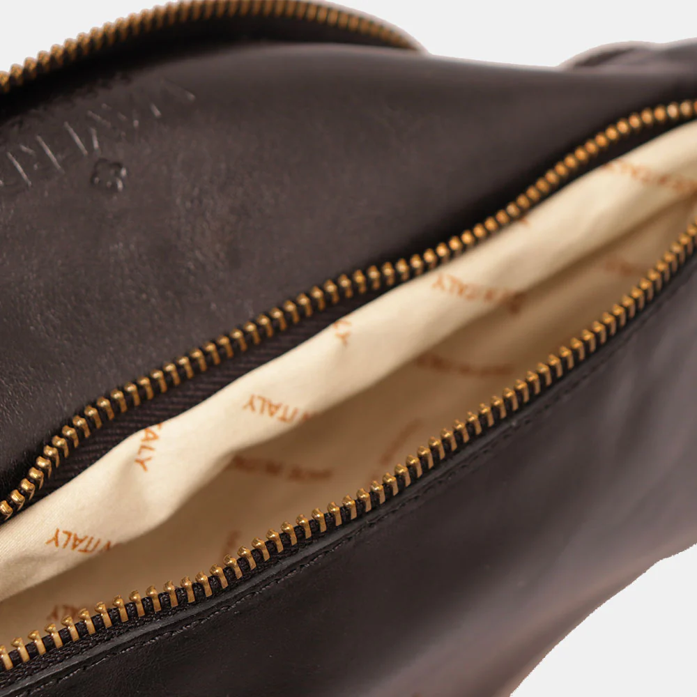 Marsupio in Pelle Nero VIAVERDI Made in Italy linea Firenze - Image 6