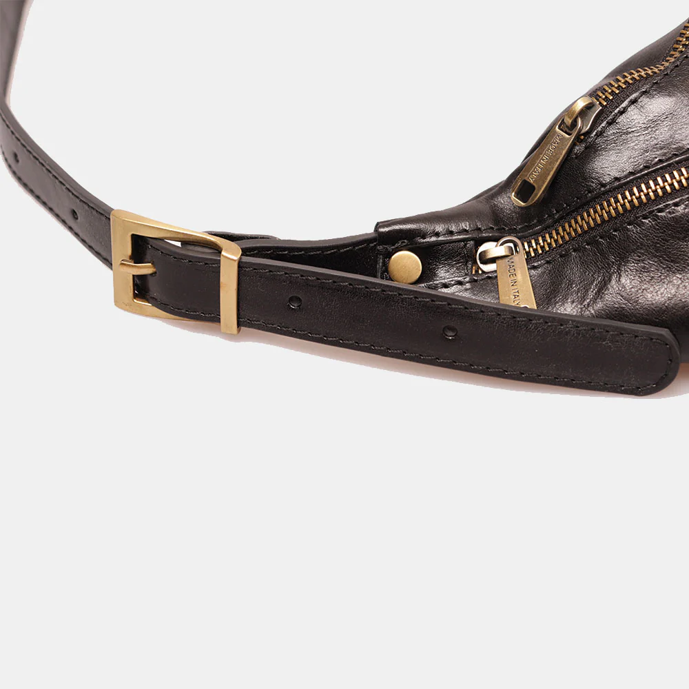 Marsupio in Pelle Nero VIAVERDI Made in Italy linea Firenze - Image 9