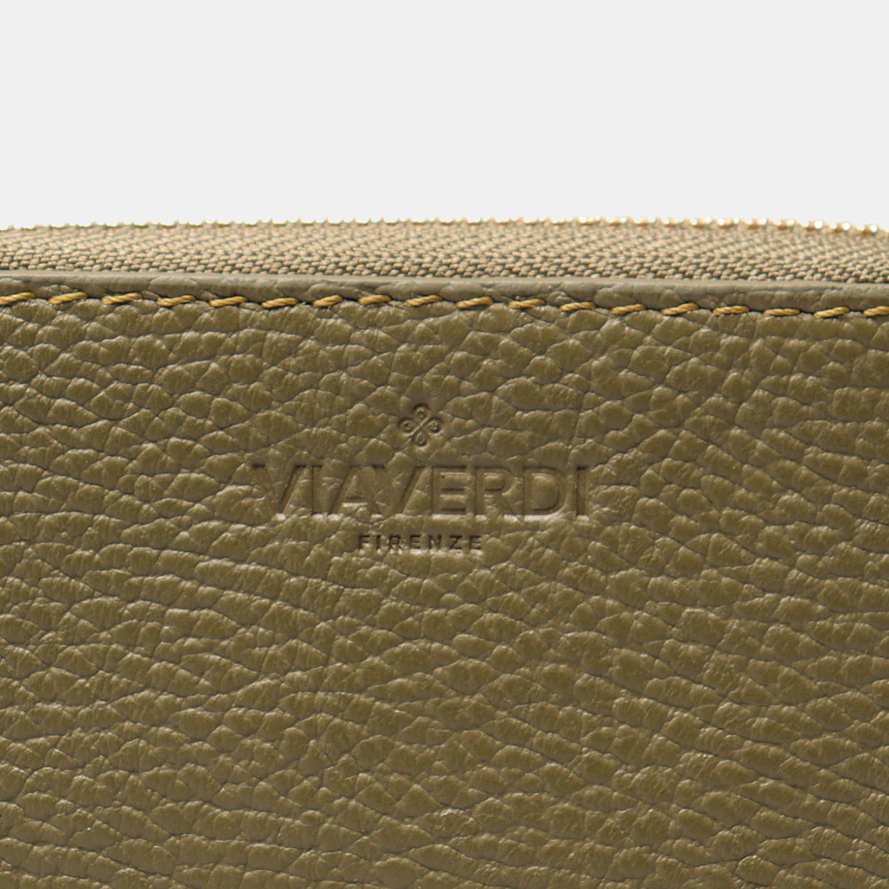 Portafoglio Donna Piccolo Zip Around in Pelle Verde VIAVERDI Made in Italy - Image 6
